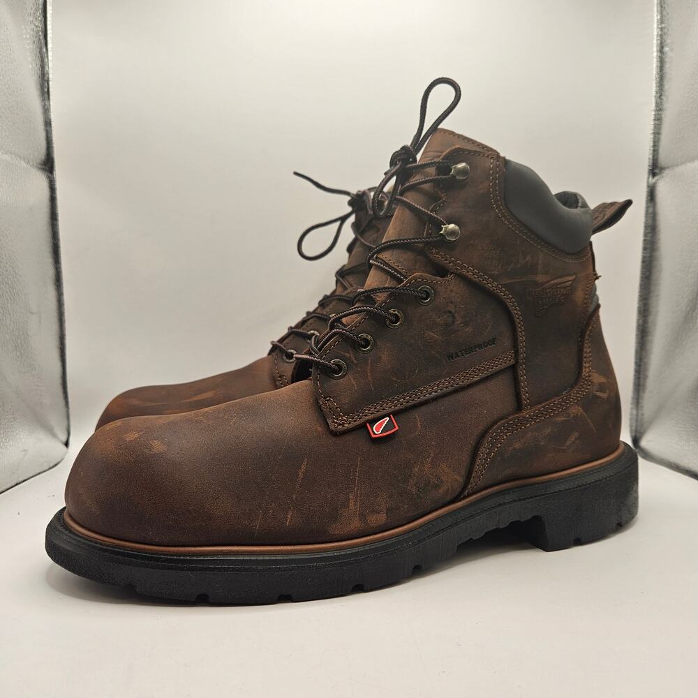 RED WING MEN'S 11 EE WIDE 415 DYNAFORCE 6 IN WP SOFT TOE WORK BOOTS BROWN NWOB